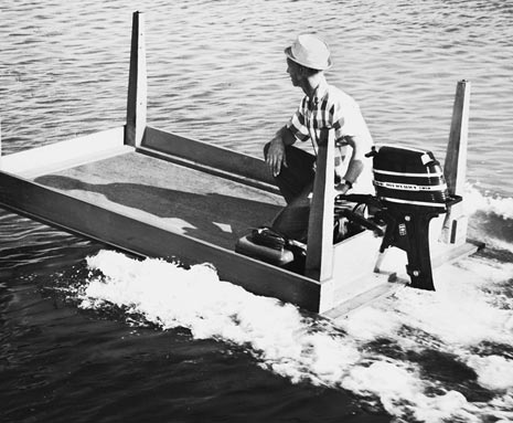 upside down kitchen table boat with mercury outboard
