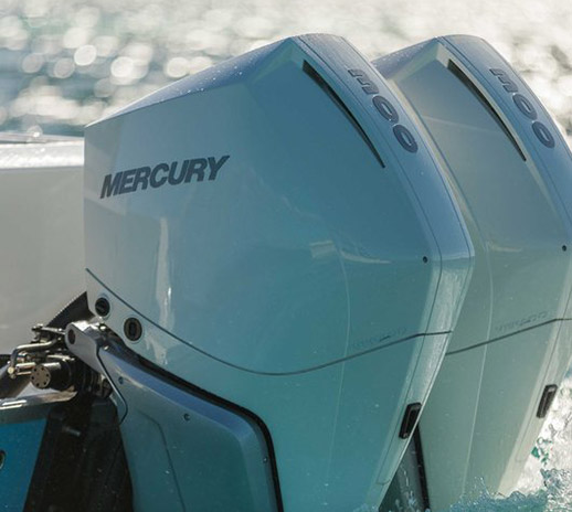 Mercury Verado twin outboards on boat