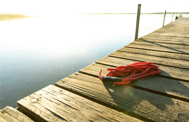 rope on boat dock
